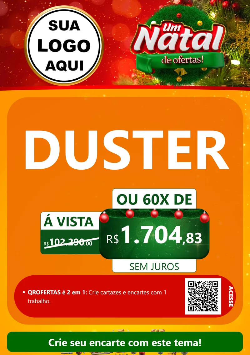 Modelo de Cartaz para Cartaz A4 Vertical com o tema Um Natal de Ofertas para Concessionaria de Carros