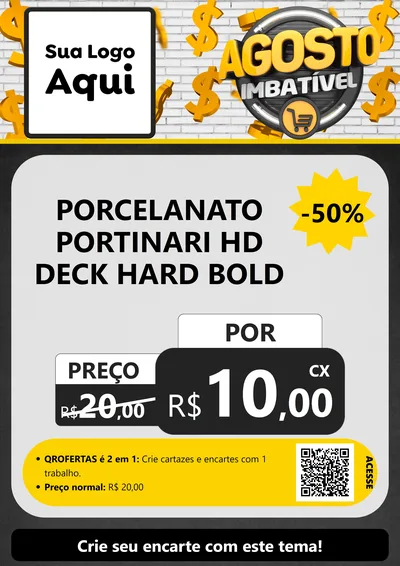 Modelo de Cartaz para Cartaz A4 Vertical com o tema Agosto imbatível para Pisos e revestimentos