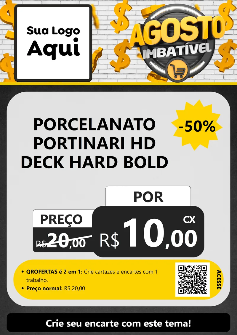 Modelo de Cartaz para Cartaz A4 Vertical com o tema Agosto imbatível para Pisos e revestimentos