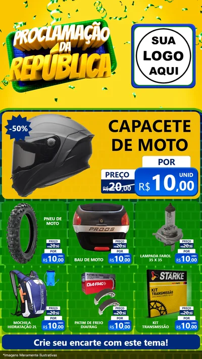 Modelo de Rede Social para Stories com o tema Proclamação da República para Moto peças