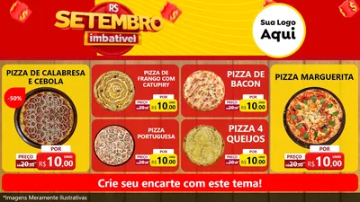 Modelo de TV para TV Horizontal com o tema Setembro Imbatível para Pizzaria