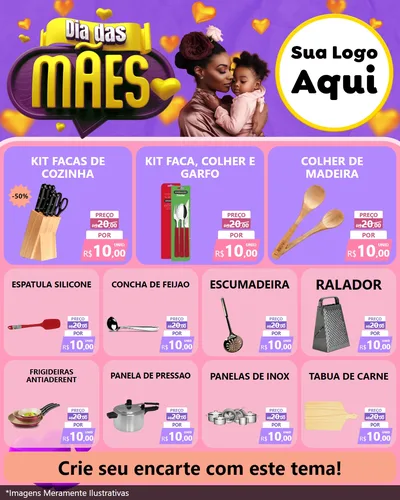 Modelo de Rede Social para Feed Instagram com o tema Dia das Mães para Utilidades Domésticas