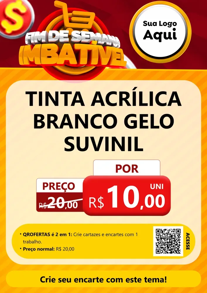 Modelo de Cartaz para Cartaz A4 Vertical com o tema Fim de Semana Imbatível para Tintas e Ferramentas
