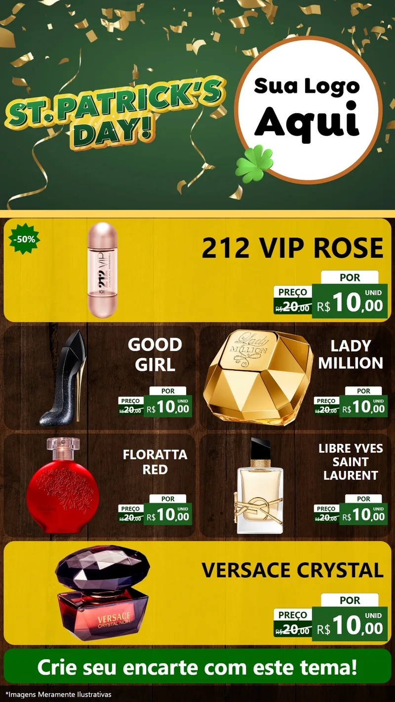 Modelo de TV para TV Vertical com o tema St Patriks Day para Perfumes
