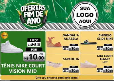 Modelo de Encarte para Encarte A4 Horizontal com o tema Ofertas Fim de Ano para Calçados