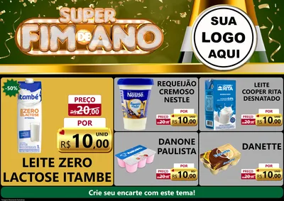 Modelo de Encarte para Encarte A4 Horizontal com o tema Super Fim de Ano para Frios e Laticínios