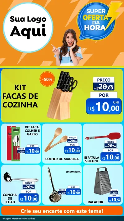Modelo de Rede Social para Stories com o tema Super Oferta da Hora para Utilidades Domésticas