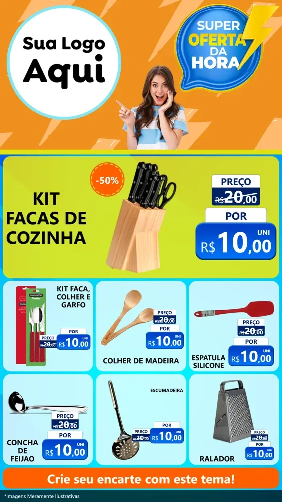 Modelo de Rede Social para Stories com o tema Super Oferta da Hora para Utilidades Domésticas