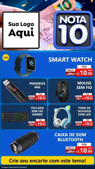 Modelo de TV para TV Vertical com o tema Nota 10 para Informática