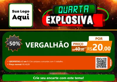 Modelo de Cartaz para Cartaz A4 Horizontal com o tema Quarta Explosiva para Ferragens