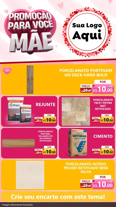 Modelo de TV para TV Vertical com o tema Promoção Para Você Mãe para Pisos e revestimentos