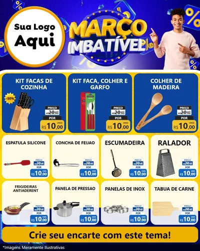 Modelo de Rede Social para Feed Instagram com o tema Março Imbatível para Utilidades Domésticas