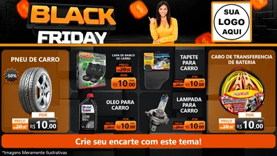 Modelo de TV para TV Horizontal com o tema Black Friday para Auto peças