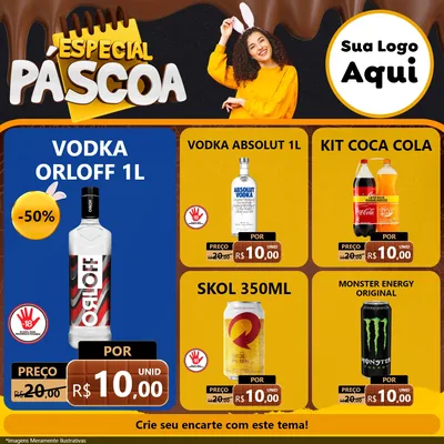 Modelo de Rede Social para Feed Facebook com o tema Especial Páscoa para Distribuidora de bebidas