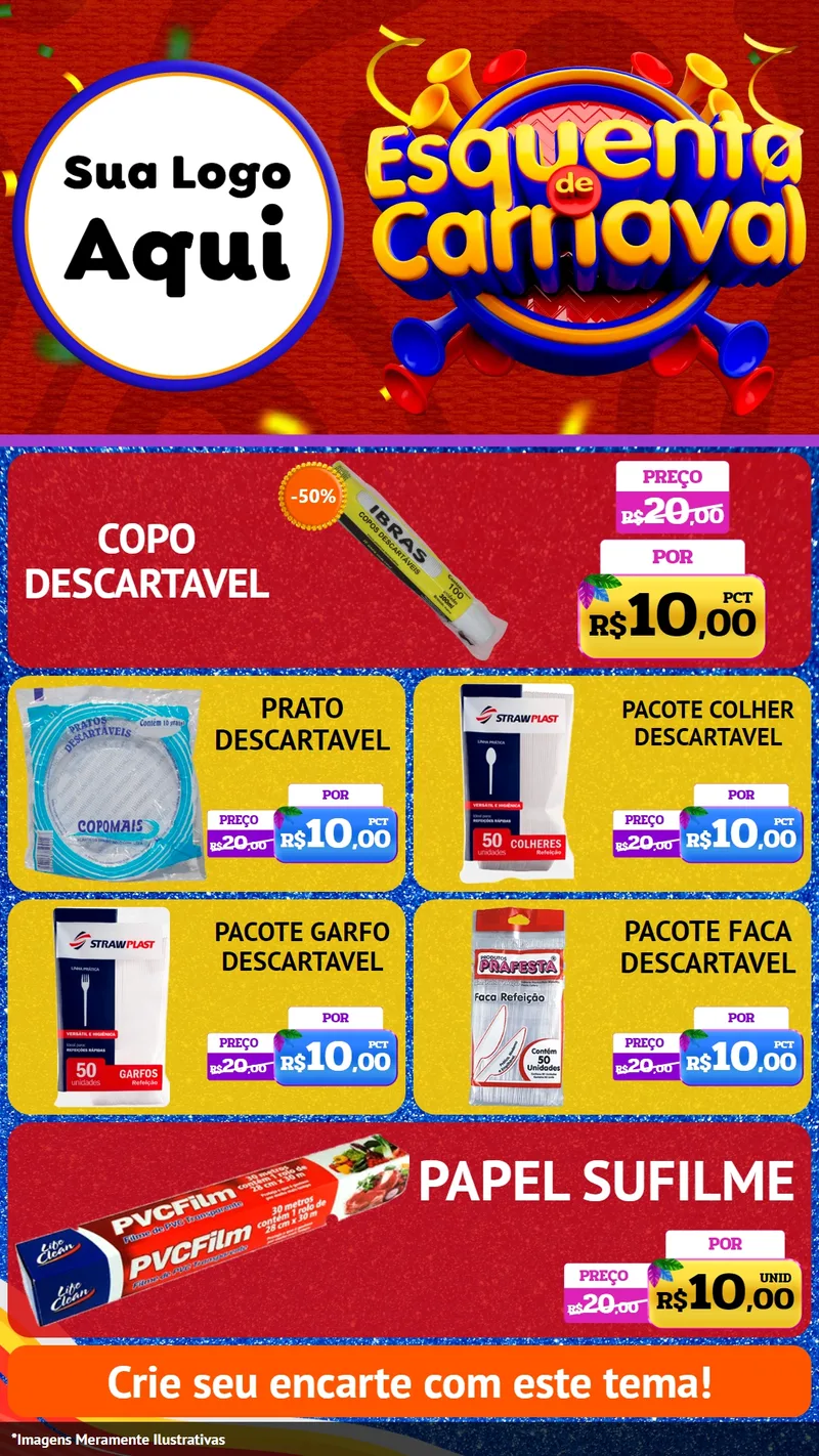 Modelo de TV para TV Vertical com o tema Esquenta de Carnaval para Embalagens