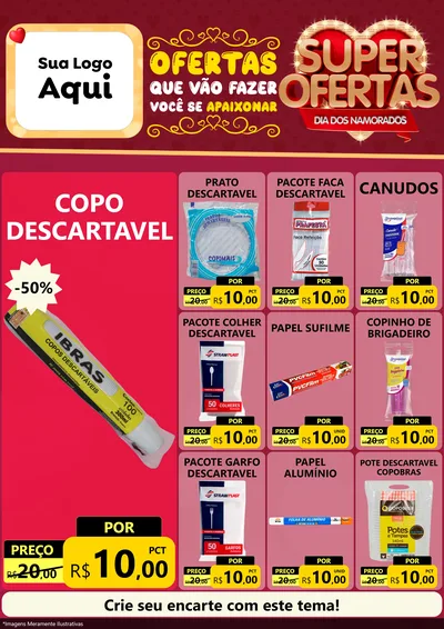 Modelo de Encarte para Encarte A4 Vertical com o tema Dia dos Namorados para Embalagens