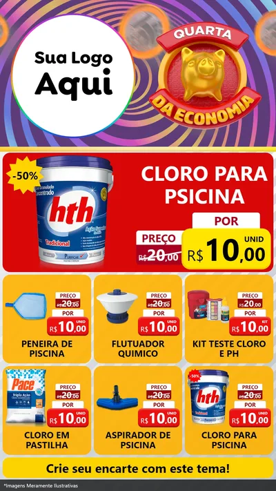 Modelo de Rede Social para Stories com o tema Quarta da Economia para Produtos para Piscina