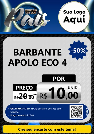 Modelo de Cartaz para Cartaz A4 Vertical com o tema Sorteio Dia Dos Pais para Armarinho e Aviamentos
