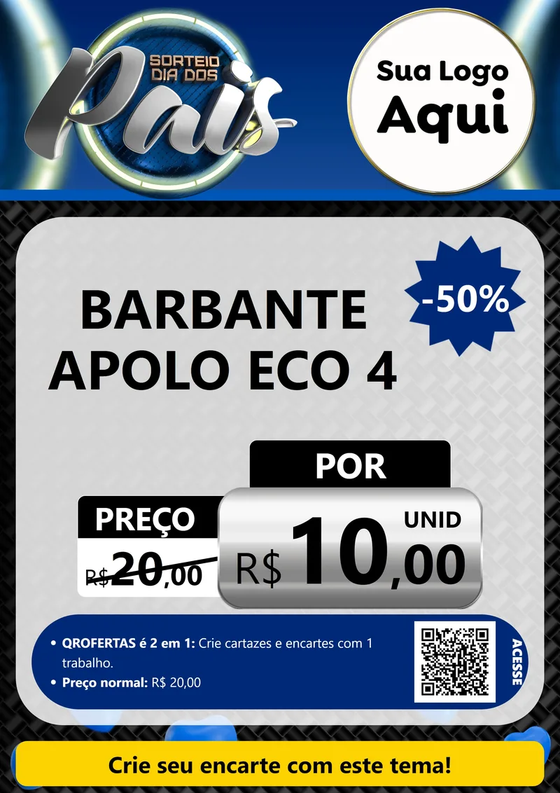 Modelo de Cartaz para Cartaz A4 Vertical com o tema Sorteio Dia Dos Pais para Armarinho e Aviamentos