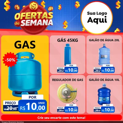 Modelo de Rede Social para Feed Facebook com o tema Ofertas Da Semana para Água e gás