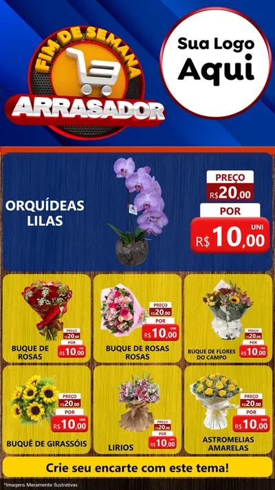 Modelo de Rede Social para Stories com o tema Fim De Semana Arrasador para Floricultura e jardim