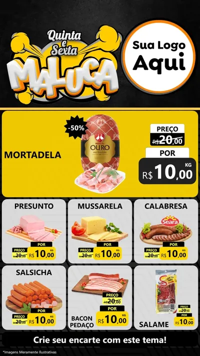 Modelo de Rede Social para Stories com o tema Quinta e Sexta Maluca para Frios e Laticínios