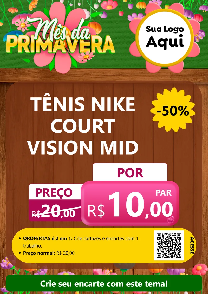 Modelo de Cartaz para Cartaz A4 Vertical com o tema Mês da Primavera para Calçados