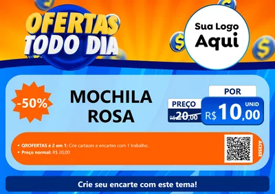 Modelo de Cartaz para Cartaz A4 Horizontal com o tema Ofertas Todo Dia para Papelaria