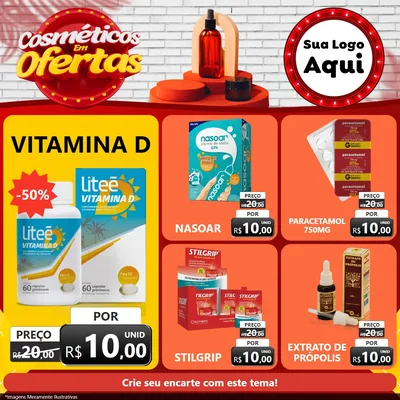 Modelo de Rede Social para Feed Facebook com o tema Cosméticos em Ofertas