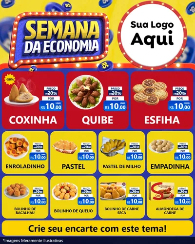 Modelo de Rede Social para Feed Instagram com o tema Semana da Economia para Salgadaria