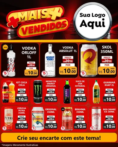 Modelo de Rede Social para Feed Instagram com o tema Mais Vendidos para Distribuidora de bebidas