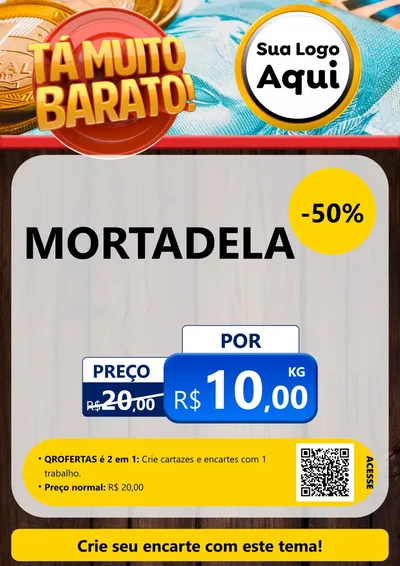 Modelo de Cartaz para Cartaz A4 Vertical com o tema Está Muito Barato para Frios e Laticínios