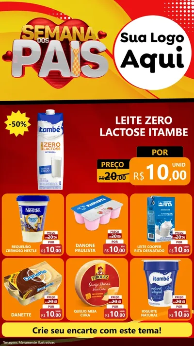 Modelo de Rede Social para Stories com o tema Semana Dos Pais para Frios e Laticínios
