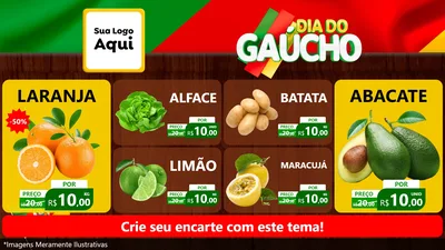 Modelo de TV para TV Horizontal com o tema Dia do Gaúcho para Hortifrúti