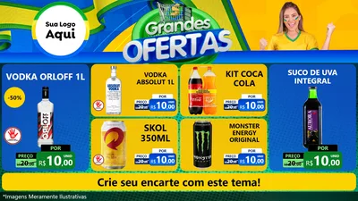 Modelo de TV para TV Horizontal com o tema Grandes Ofertas para Distribuidora de bebidas