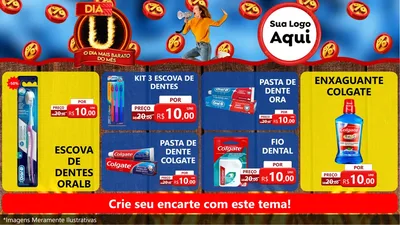 Modelo de TV para TV Horizontal com o tema Dia U - O Dia Mais Barato Do Mês para Higiene Pessoal