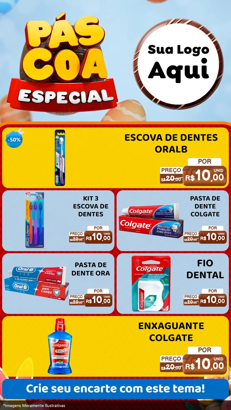 Modelo de TV para TV Vertical com o tema Páscoa Especial para Higiene Pessoal