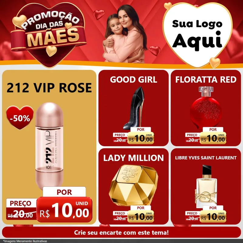Modelo de Rede Social para Feed Facebook com o tema Promoção Dia das Mães para Perfumes