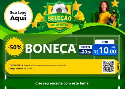 Modelo de Cartaz para Cartaz A4 Horizontal com o tema Seleção de Ofertas - Copa para Brinquedos