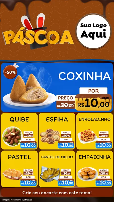 Modelo de Rede Social para Stories com o tema Páscoa para Salgadaria