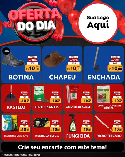 Modelo de Rede Social para Feed Instagram com o tema Oferta do Dia para Agropecuária
