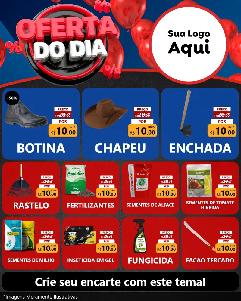 Modelo de Rede Social para Feed Instagram com o tema Oferta do Dia para Agropecuária