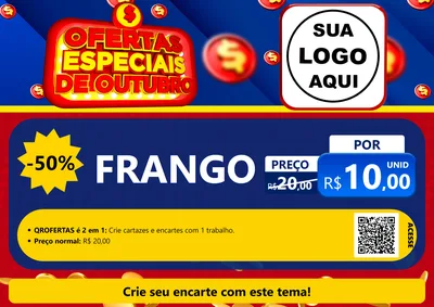 Modelo de Cartaz para Cartaz A4 Horizontal com o tema Ofertas Especiais de Outubro para Assados
