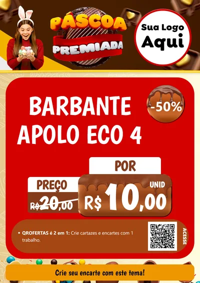 Modelo de Cartaz para Cartaz A4 Vertical com o tema Páscoa Premiada para Armarinho e Aviamentos