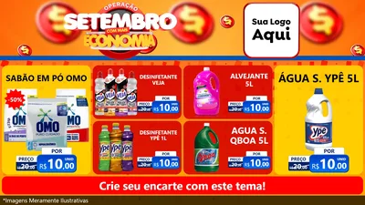 Modelo de TV para TV Horizontal com o tema Operação Setembro Com Muita Economia para Produtos de Limpeza