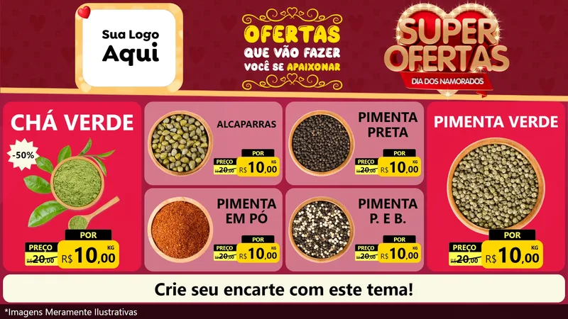 Modelo de TV para TV Horizontal com o tema Dia dos Namorados para Produtos Naturais