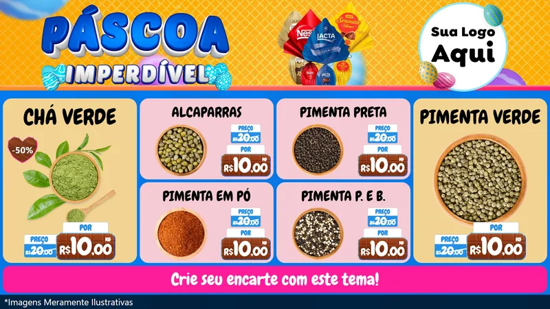 Modelo de TV para TV Horizontal com o tema Páscoa Imperdível para Produtos Naturais