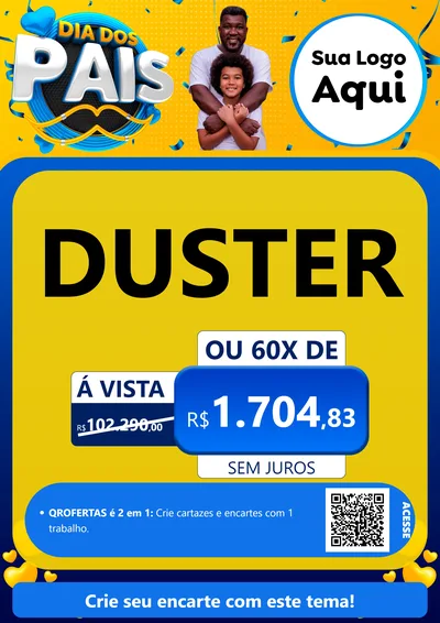 Modelo de Cartaz para Cartaz A4 Vertical com o tema Dia dos Pais para Concessionaria de Carros