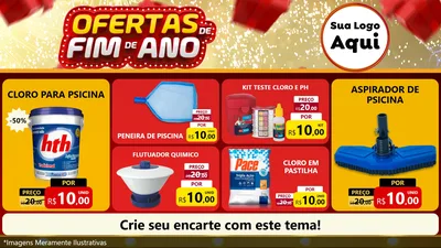 Modelo de TV para TV Horizontal com o tema Ofertas de Fim de Ano para Produtos para Piscina