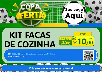 Modelo de Cartaz para Cartaz A4 Horizontal com o tema Copa De Ofertas para Utilidades Domésticas